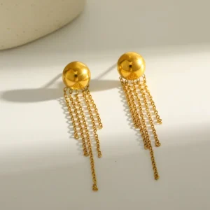 Aretes “Sirius” en Acero Inoxidable y Chapados en Oro de 18K