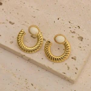 Aretes “Nuvia” en Acero Inoxidable
