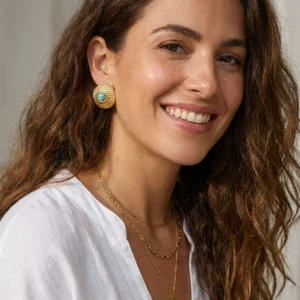 Aretes “Celina” en Acero Inoxidable Dorado