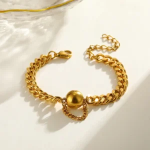 Pulsera “Undula” en Acero Inoxidable y Chapada en Oro de 18K