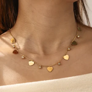 Collar “Light and Love” en Acero Inoxidable y Chapado en Oro de 18K