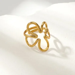 Anillo “Granum” en Acero Inoxidable y Chapado en Oro de 14K