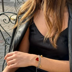 Alternative view of Pulsera con Charms “Cassanova” en Acero Inoxidable y Chapado en Oro de 18K