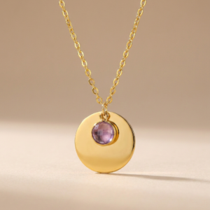 Collar “Fluide” en Acero Inoxidable y Chapado en Oro de 18K con Zirconia