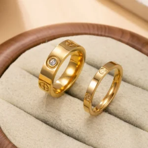 Set de dos Anillos “Together” en Acero Inoxidable de Titanio