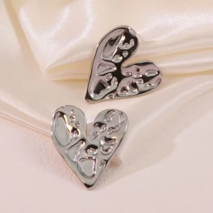 Aretes “Heart Beat” en Acero Inoxidable Color Plata
