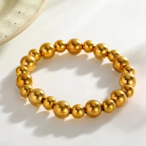 Pulsera “Bubbles” en Acero Inoxidable y Chapada en Oro de 18K