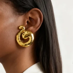 Aretes Statement "Agrabah" en Acero Inoxidable y Chapado en Oro de 18K