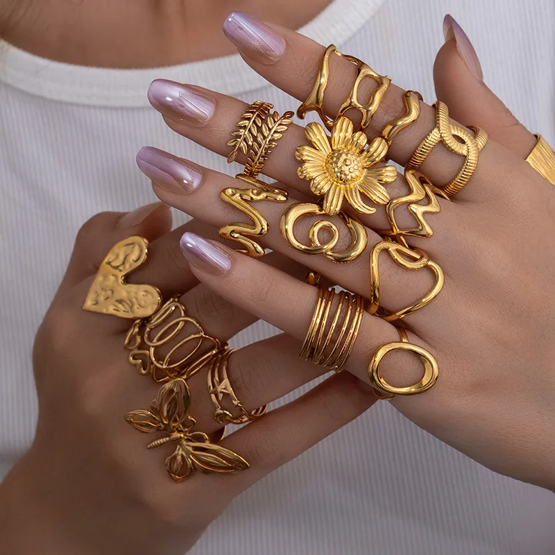 Anillo "SunFlower" en Acero Inoxidable de Titanio - Imagen 2