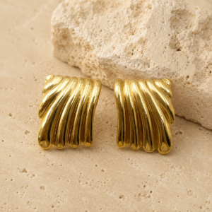 Aretes "Rosalba" en Acero Inoxidable de Titanio