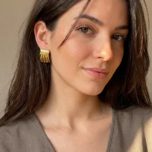 Alternative view of Aretes "Rosalba" en Acero Inoxidable de Titanio