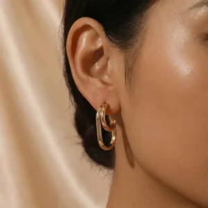 Arracadas "Niza" en Acero Inoxidable y Chapado en Oro de 18K