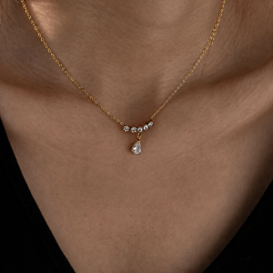 Collar con Zirconia "Little Diamonds" en Acero Inoxidable y Chapado en Oro de 18K