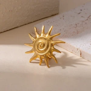 Anillo "Summer Sun" en Acero Inoxidable Dorado