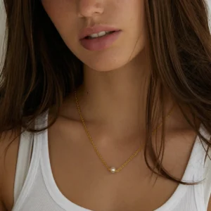 Collar "Cronos" en Acero Inoxidable y Chapado en Oro de 18K