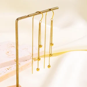 Alternative view of Aretes "Windchime" en Acero Inoxidable y Chapado en Oro de 18K