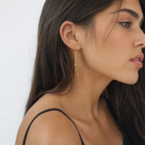 Aretes "Windchime" en Acero Inoxidable y Chapado en Oro de 18K