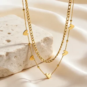 Collar "Love Union" en Acero Inoxidable y Chapado en Oro