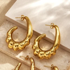 Arracadas "Cuna"en Acero Inoxidable Dorado y Chapado en Oro