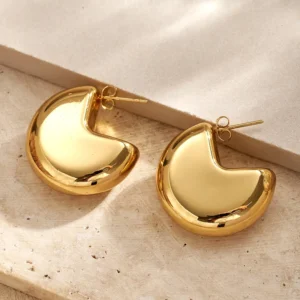 Arracadas "Miss Pacman" en Acero Inoxidable y Chapado en Oro de 18K