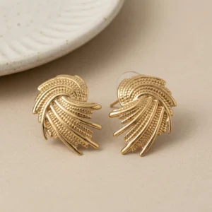 Alternative view of Aretes "Hurracaine" en Acero Inoxidable Dorado