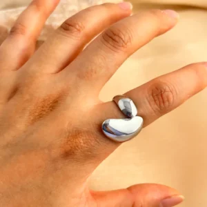 Anillo"Drops"en Acero Inoxidable y Chapado en Oro
