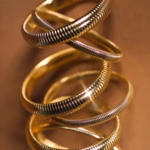 Set de Tres Pulseras "Borneo" en Acero Inoxidable y Chapado en Oro de 18K - Imagen 4