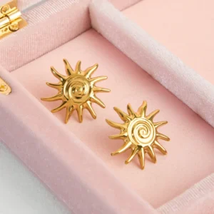 Alternative view of Aretes "Tropique" en Acero Inoxidable y Chapado en Oro