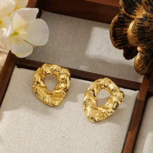 Alternative view of Aretes "Pompei" en Acero Inoxidable y chapado en Oro de 16K