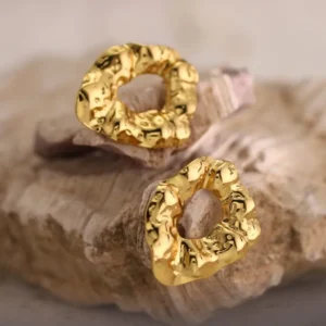 Aretes "Pompei" en Acero Inoxidable y chapado en Oro de 16K