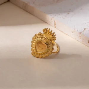 Anillo "Burning Love" en Acero Inoxidable Dorado