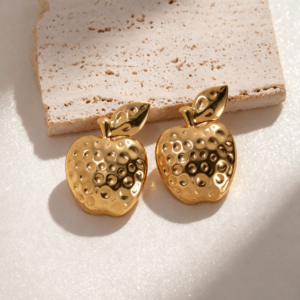 Aretes "Eva" en Acero Inoxidable y Chapado en Oro de 18K